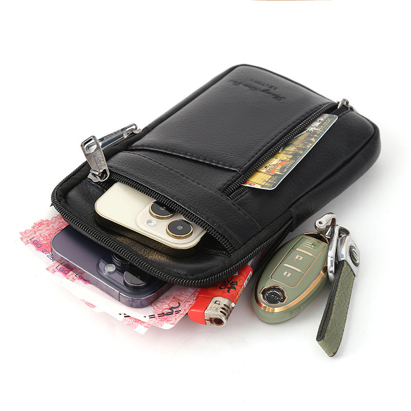 Men's Leather Multifunctional Mobile Large Capacity Cross Men's Chest Bags