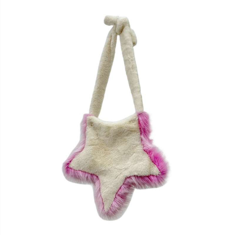 Plush Five-pointed Star Fur Millennium Sweet Handbags