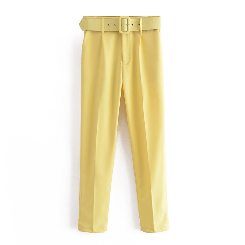Women's Spring Pleated Harem Casual Solid Color Pants