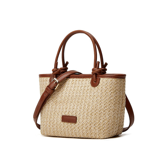 Women's Vacation Beach Style Straw Portable Western Handbags