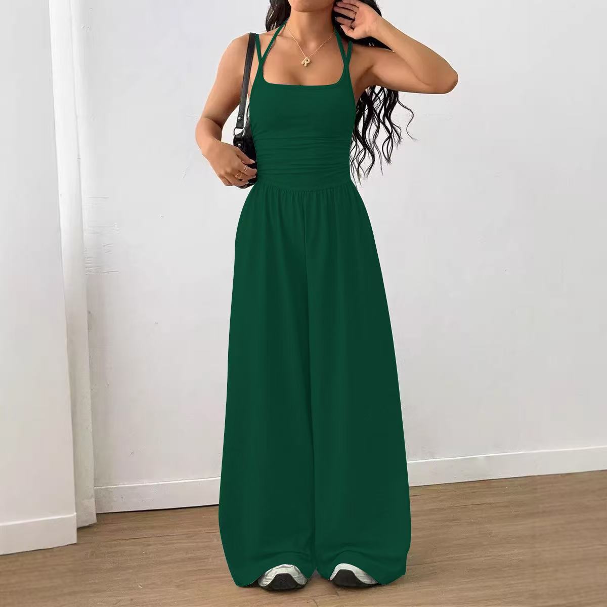 Women's Summer Sling Casual Wide Leg Loose Women's Jumpsuit/clothing