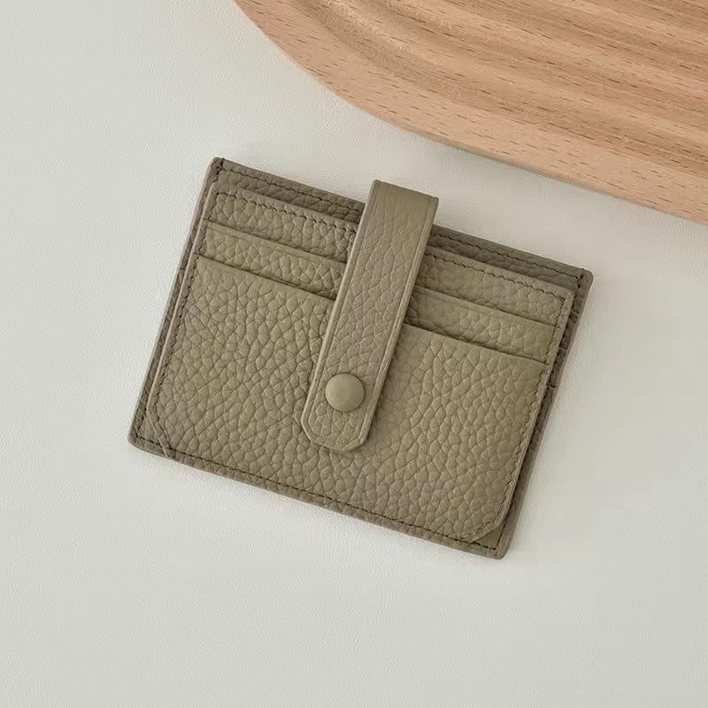 Women's & Men's & Korean Thin Exquisite Leather Cover Card Holder
