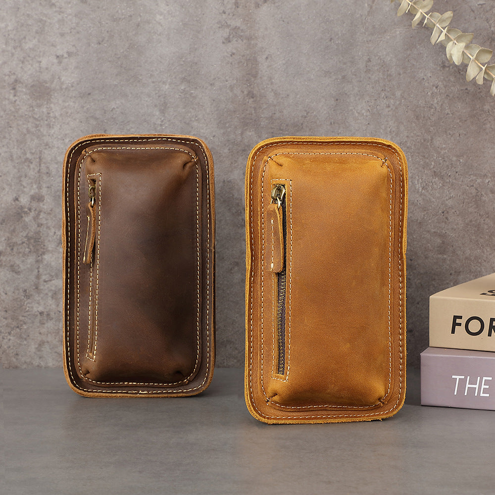 Men's Crazy Horse Leather Vintage For Mini Men's Messenger Bags