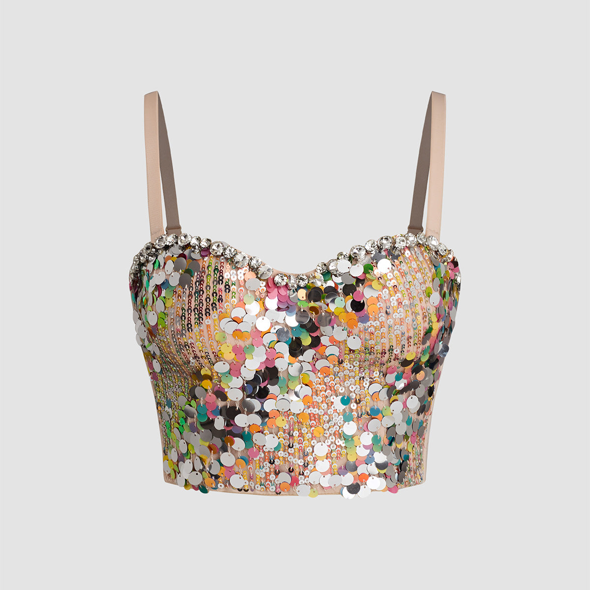 Women's Outer Wear Hot Chain Sequins Tube Sexy Tops