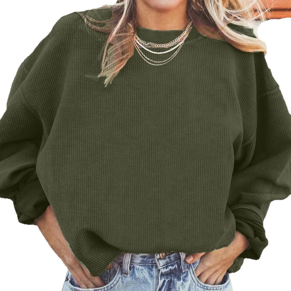 Women's Pullover Loose Round Neck Fashion Long-sleeved Sweaters