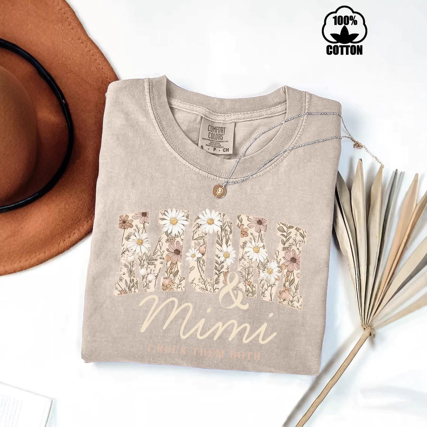 Pure Cotton Washed Fried Snowflake Mother Mei Love Both Printed Women's T-shirt