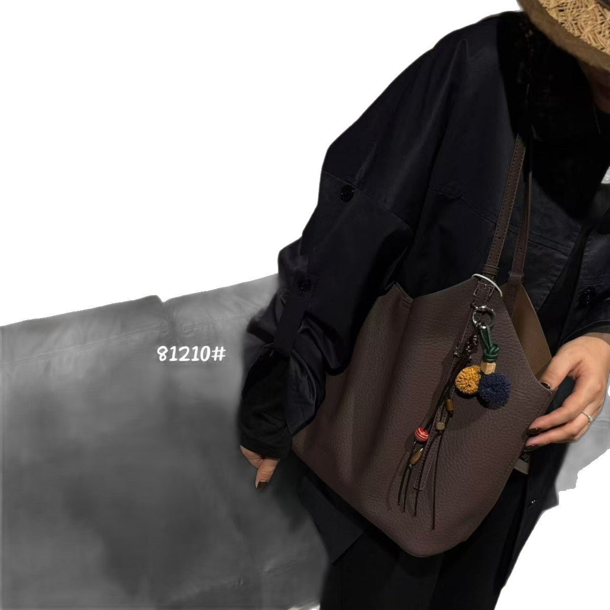 Women's Lazy Style Genuine Leather Large Capacity Tote Bags