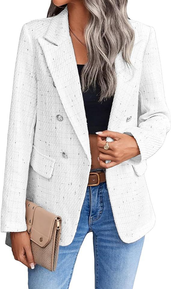 Women's Autumn Tweed Pocket Slim Mid-length Coats
