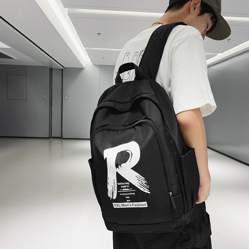 High Korean Style Cool Trendy Letters Middle School Students' Schoolbags