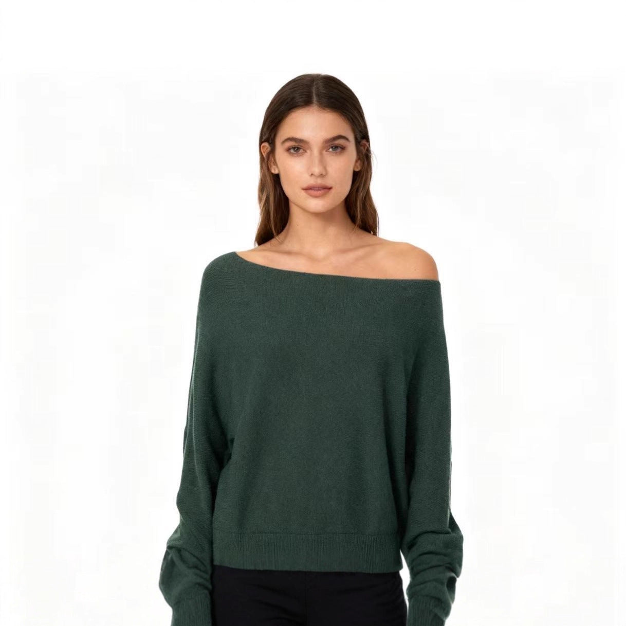 Women's Autumn Lapel Knitted Idle Style Loose Sweaters