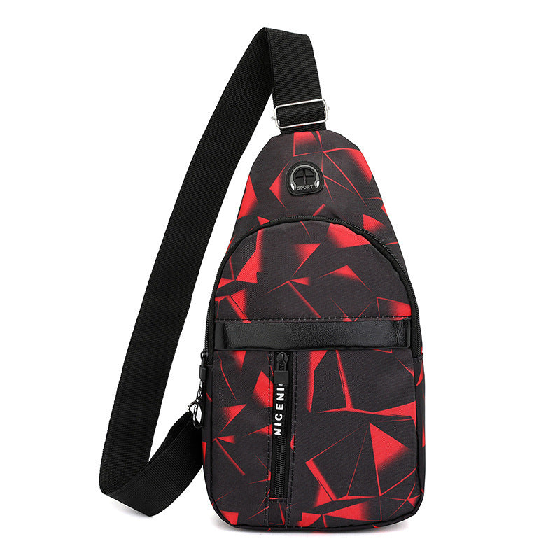 Street Personality Printed Design Korean Fashion Simple Men's Chest Bags