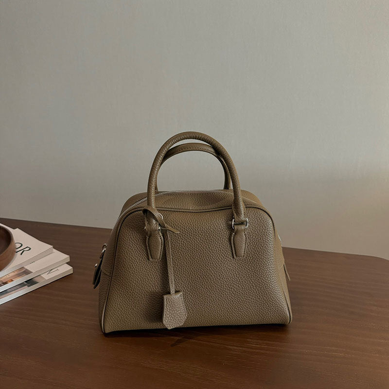 Beautiful First Layer Cowhide Bowling Boston Crossbody Bags