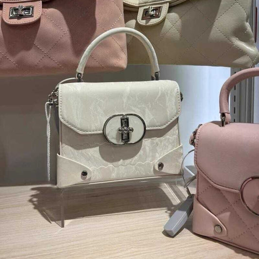 Women's Niche Portable Box Classic Style Diamond Plaid Crossbody Bags