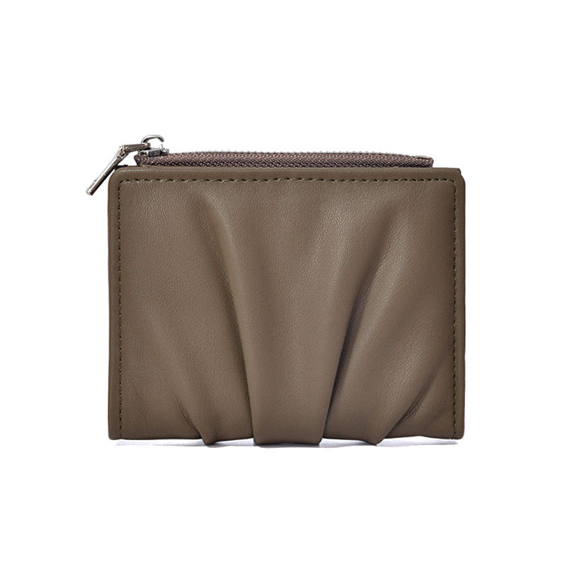 Style Pleated Simple Mini Multiple Slots Ladies Wallets