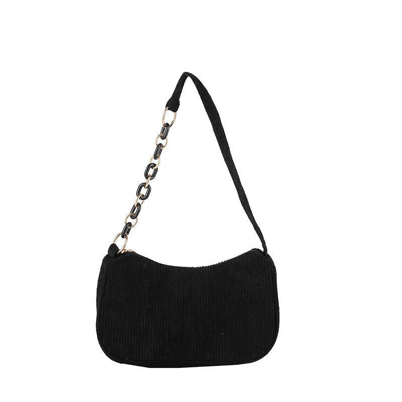 Women's Korean Style Artistic Cloth Simple Corduroy Shoulder Bags