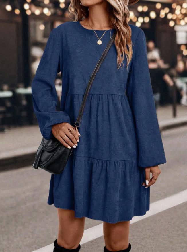 Women's Retro Gentle Style Autumn Corduroy Dress