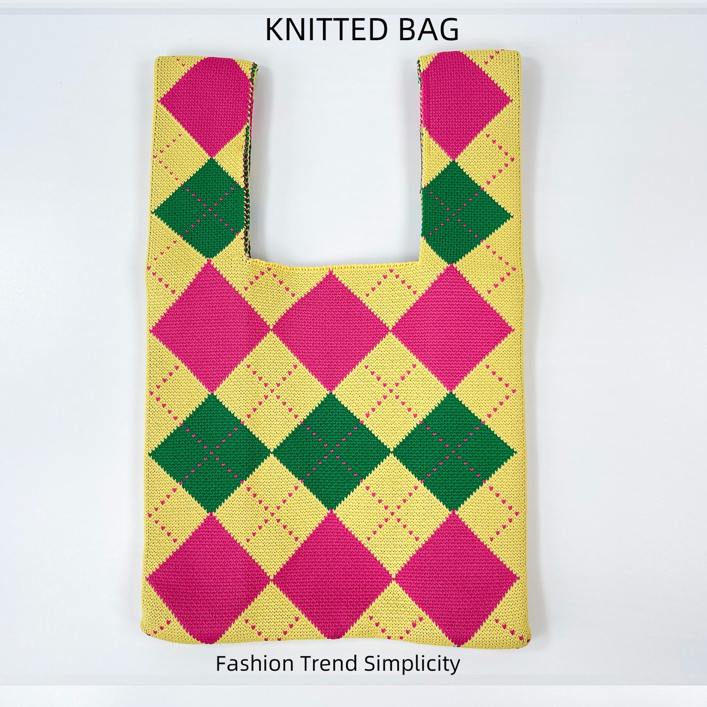 Women's Flower Knitted Large Capacity Totes Wrist Handbags