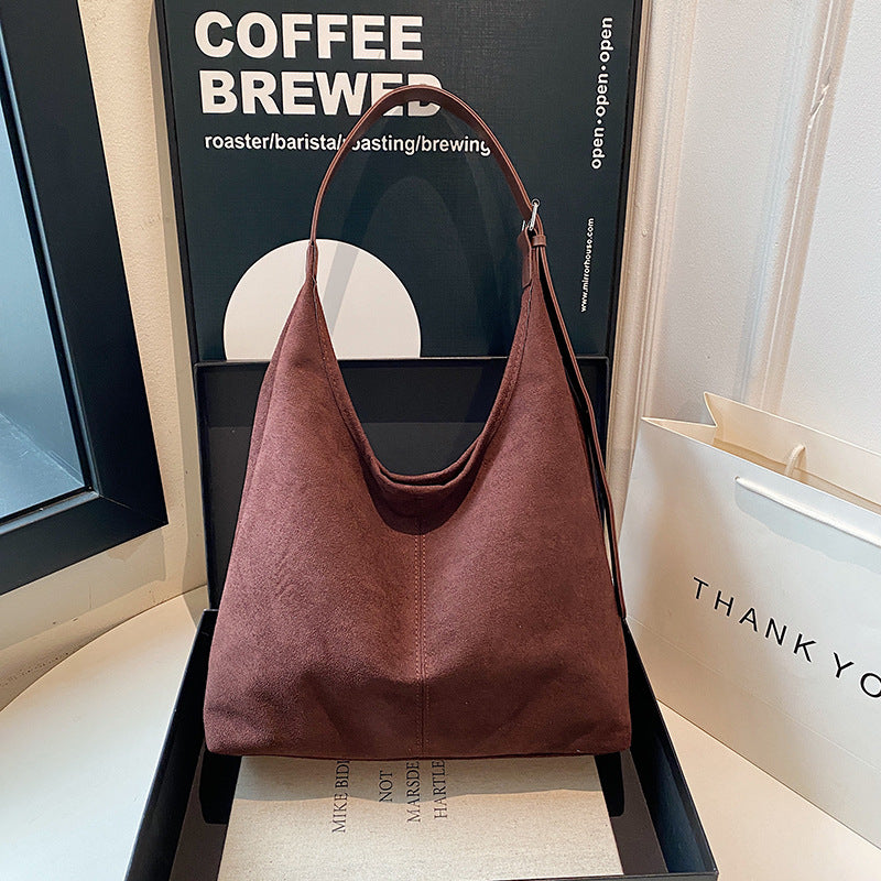 Women's Leisure Commute Large Capacity Suede Tote Bags