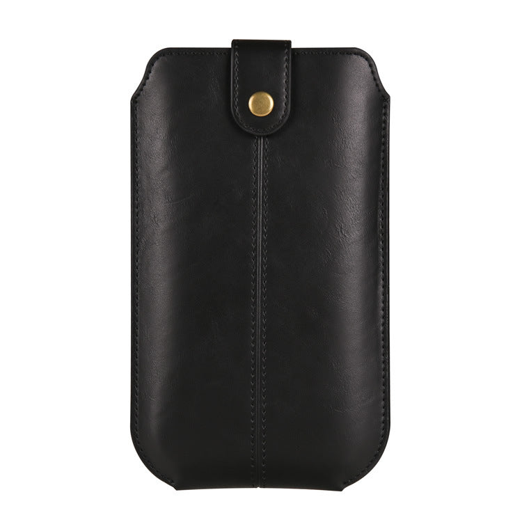 Lightweight Magnetic Snap Leather Male Elderly Vertical Phone Bags