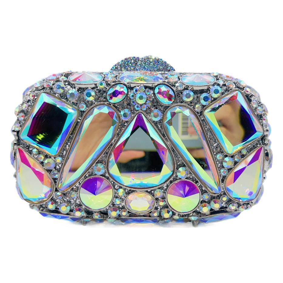 Women's Diamond Glass Diamonds Clutch Banquet Evening Bags