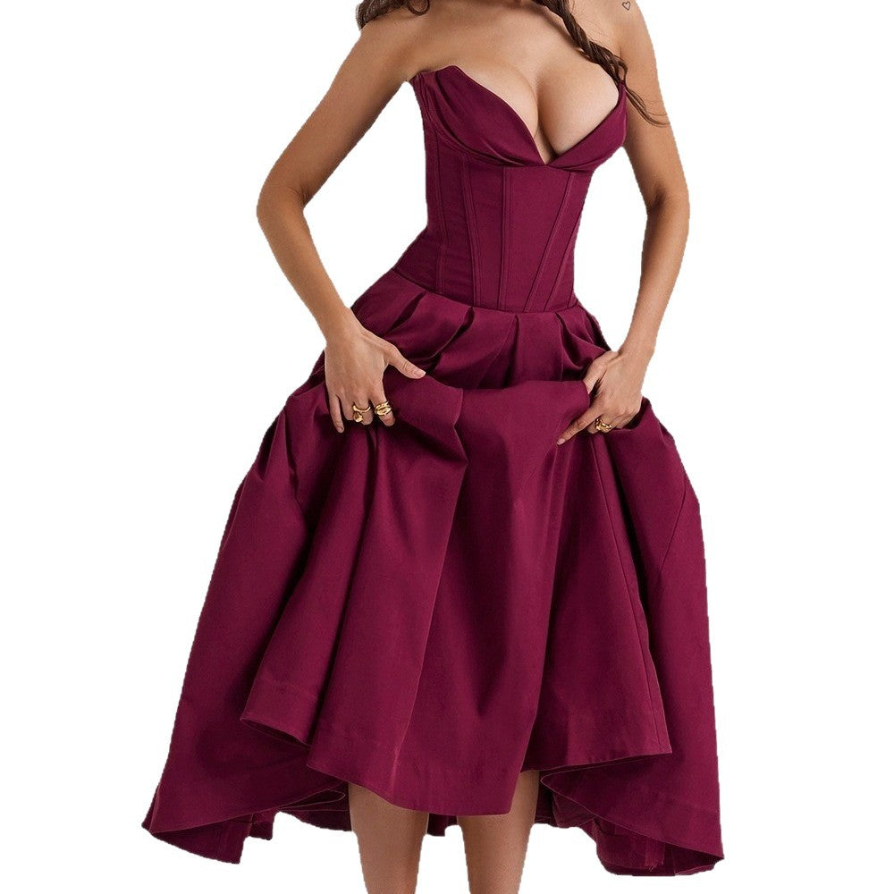 Autumn Solid Color Large Swing Sleeveless Suits