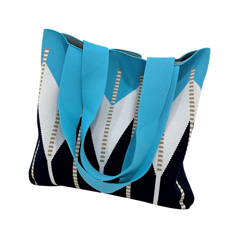 Women's Big Easy Tuition Mori Style Stitching Wave Simple Shoulder Bags