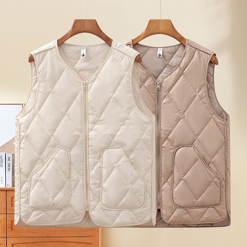 Women's Western Style Cotton Loose Warm Liner Lightweight Bottoming Waistcoat Vests