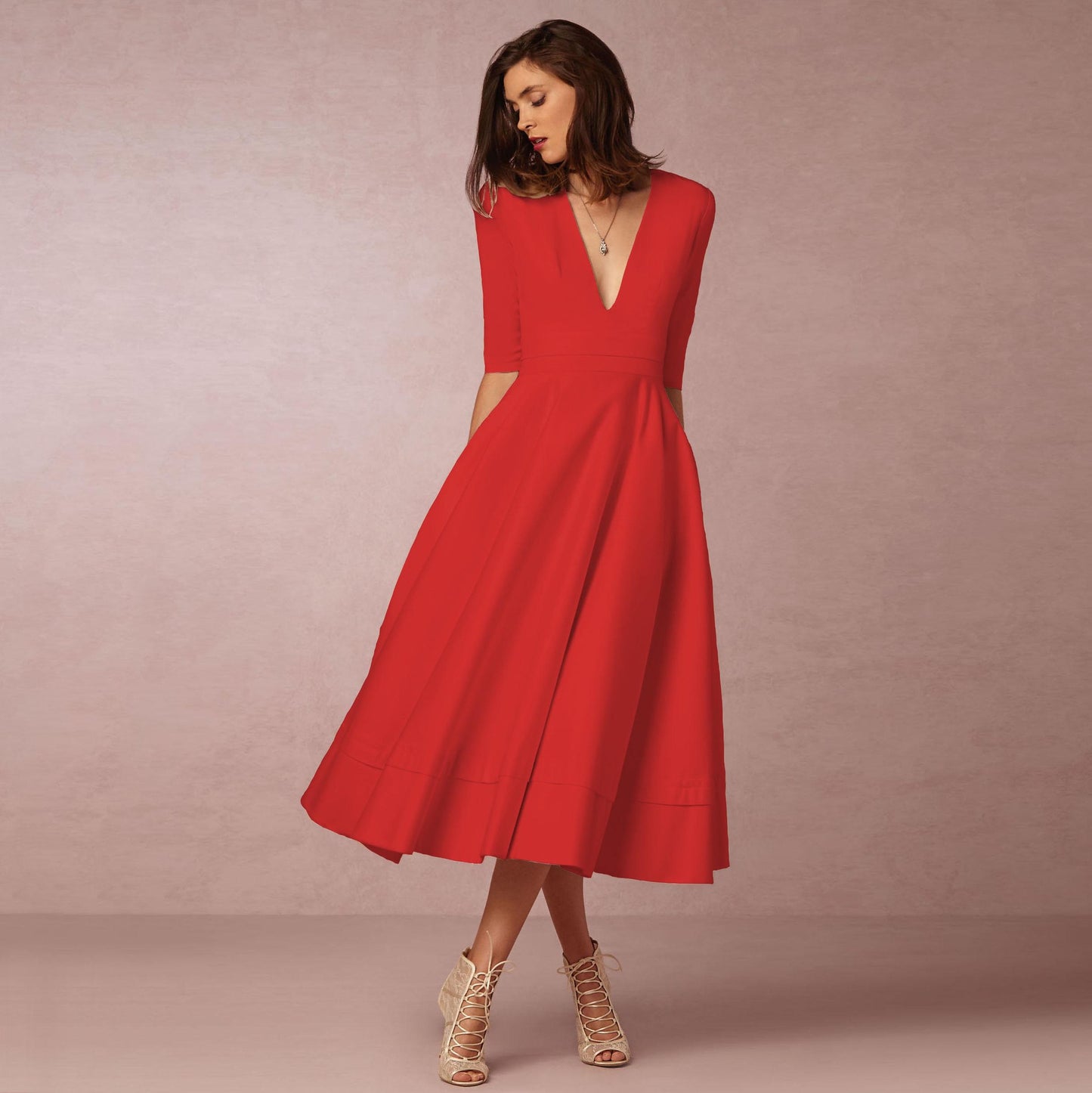 Women's Dress Sexy Deep V Large Swing Dresses