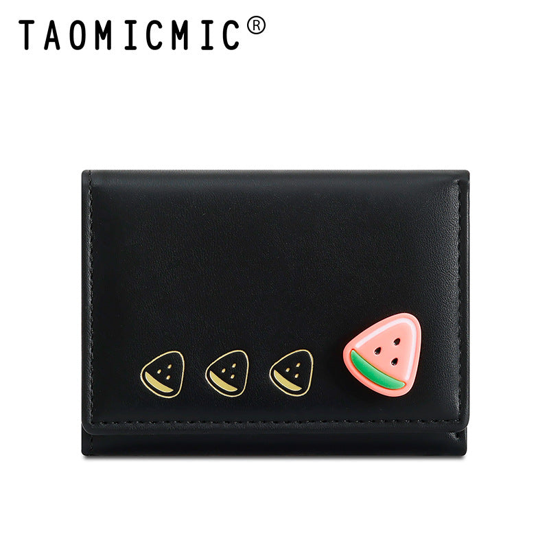 Women's Fruit Foldable Short Multiple Slots Cute Ladies Wallets