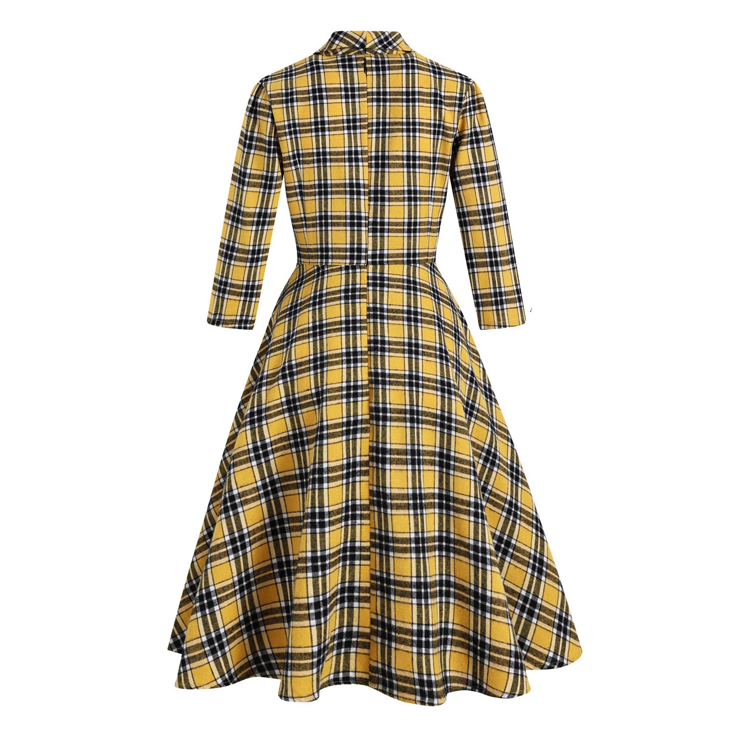 Women's Plaid Slim Fit Hepburn Style Retro Dresses