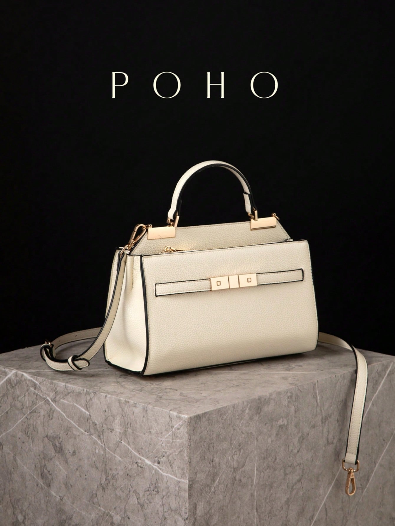 Classy Women's Portable Litchi Pattern Kelly Bags