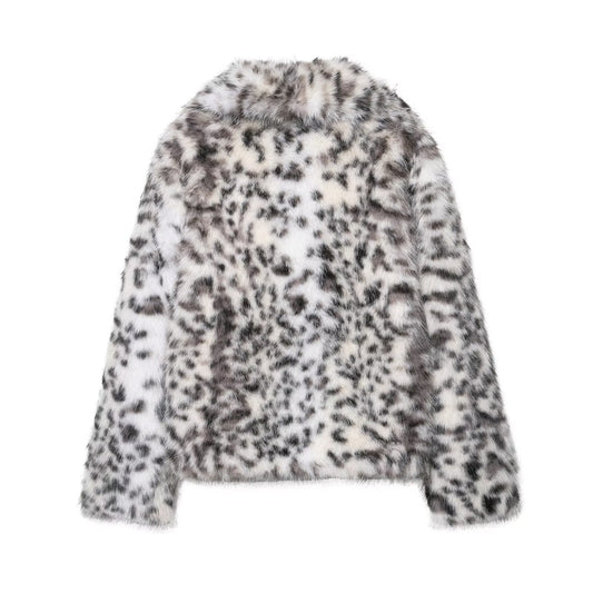 Women's Versatile Animal Print Faux Fur Jackets