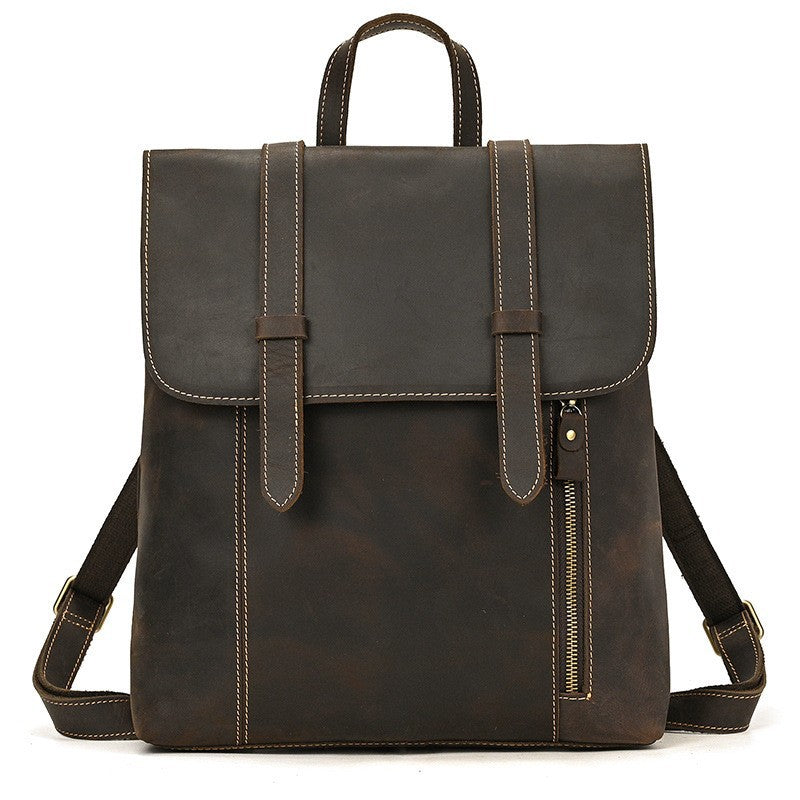 Women's & Men's & Crazy Horse Leather Retro Backpacks
