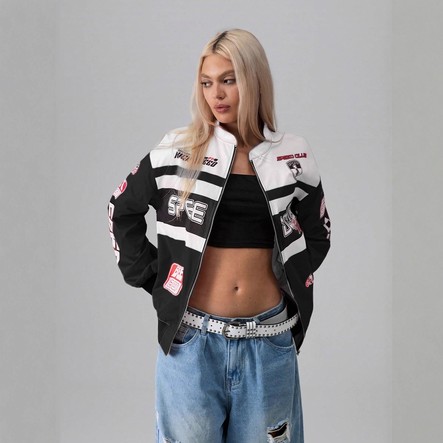 Fashion Lettered Casual Personalized Printed Long-sleeved Jackets