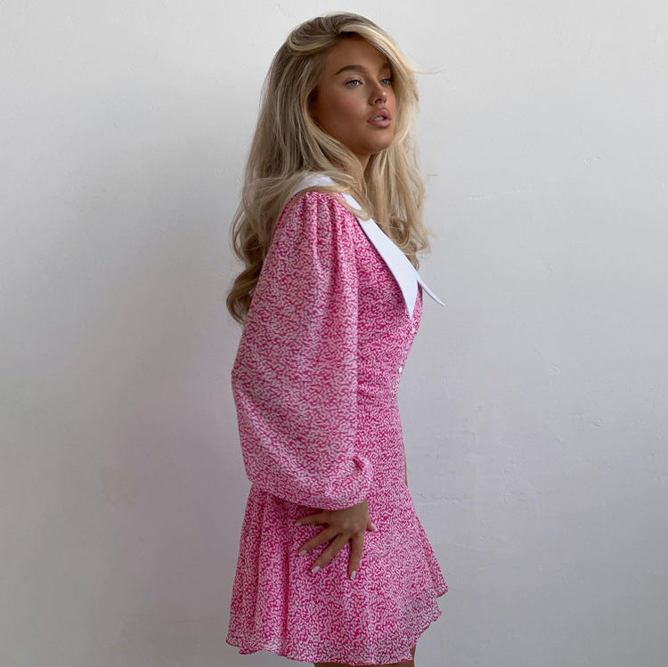 Early Autumn Doll Collar Slimming Long Dresses