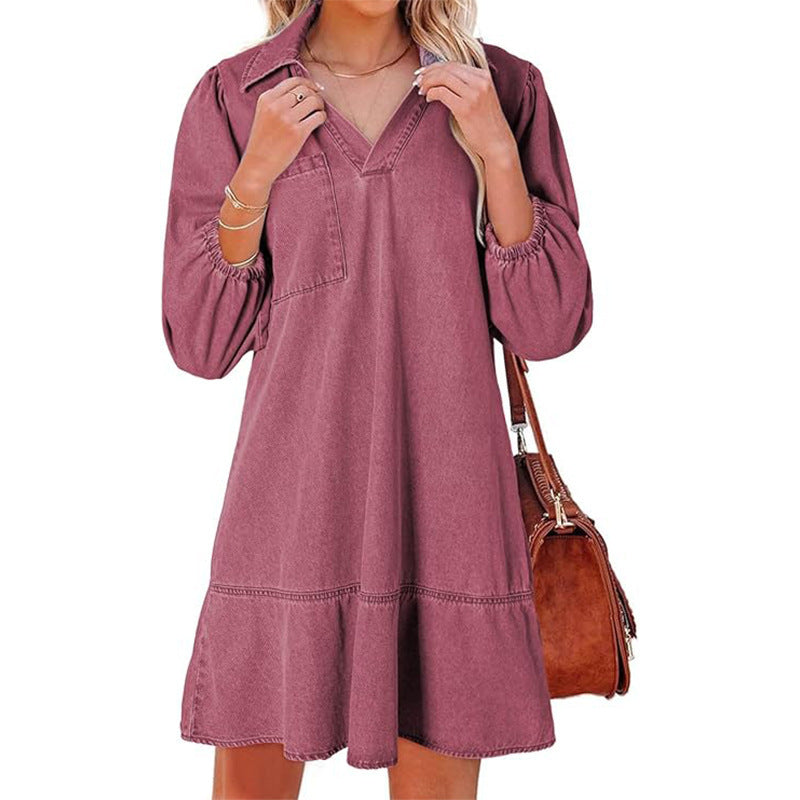 Women's Casual Style Clothes Cropped Puff Sleeve Dresses