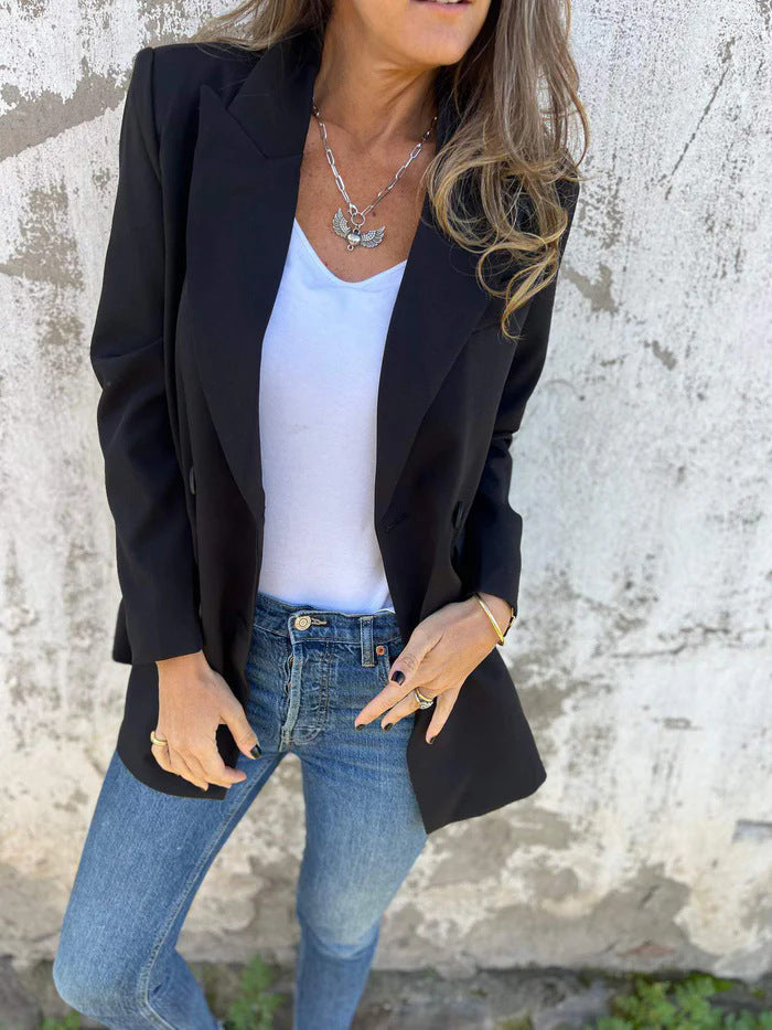 Women's Autumn Solid Color Fashion Long Sleeve Small Suit
