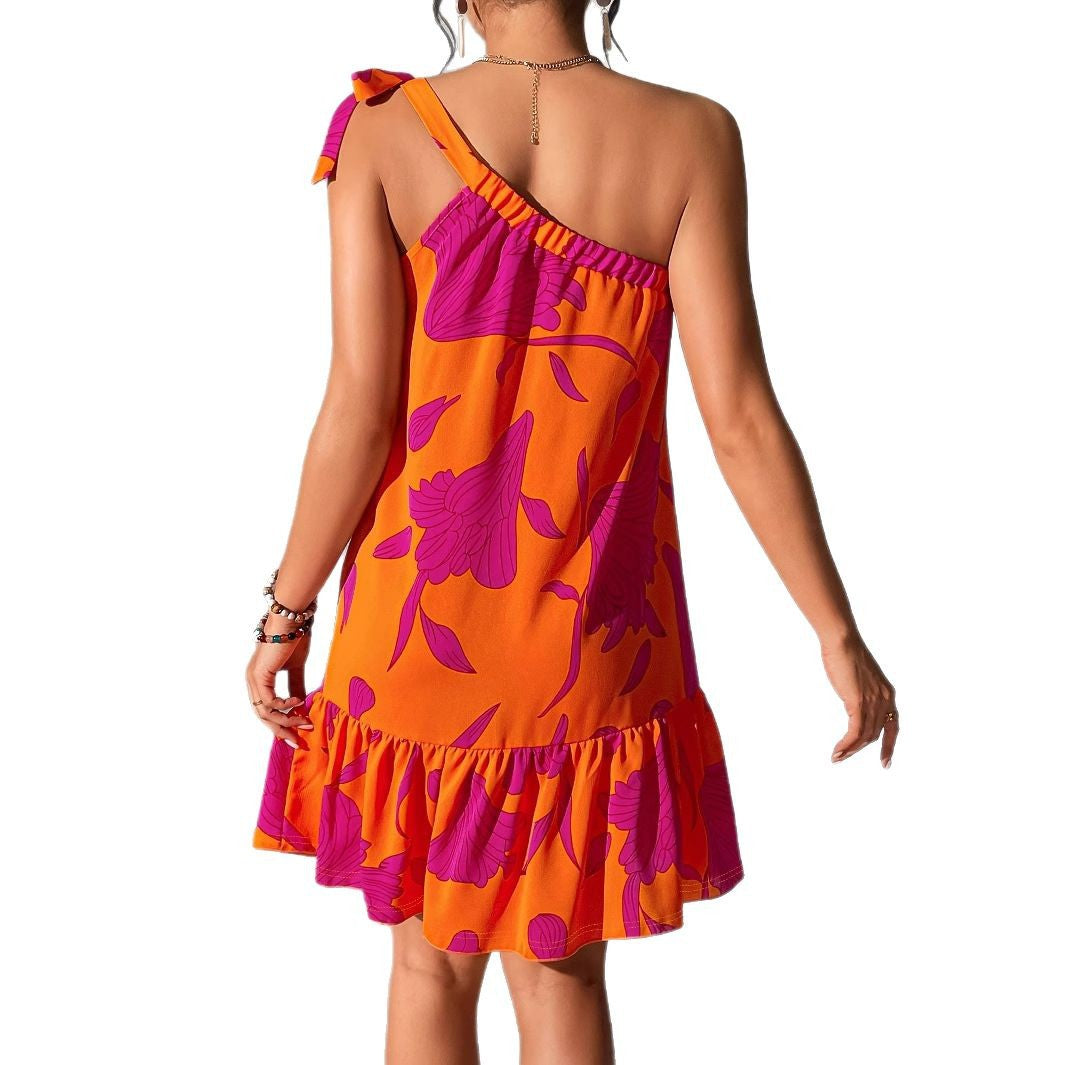Women's Floral Elegant Summer Beach Midi Dress