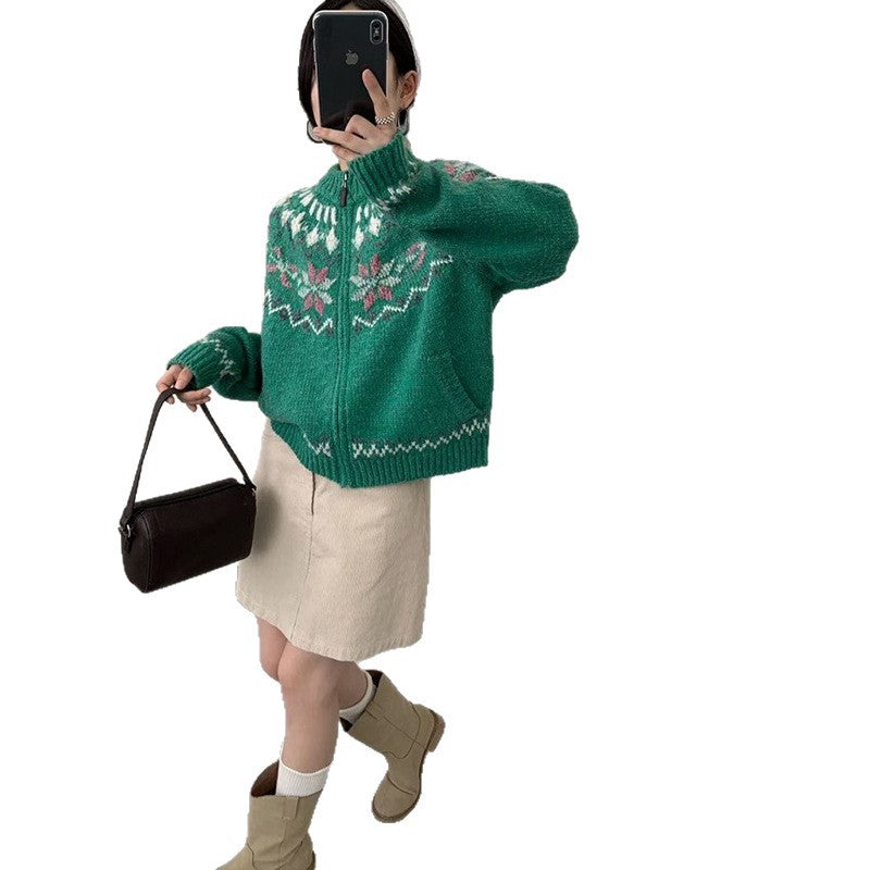 Women's High-grade Soft Glutinous Idle Style Half Knitwear