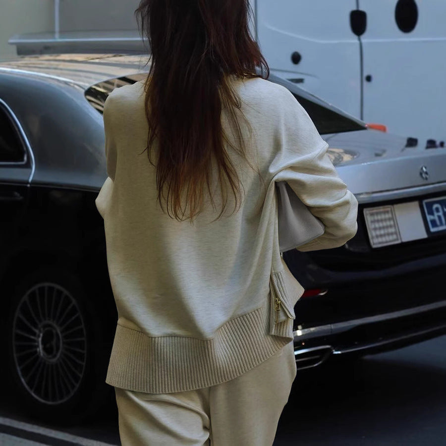 Women's Set Casual Loose Pockets Trousers Two-piece Suits