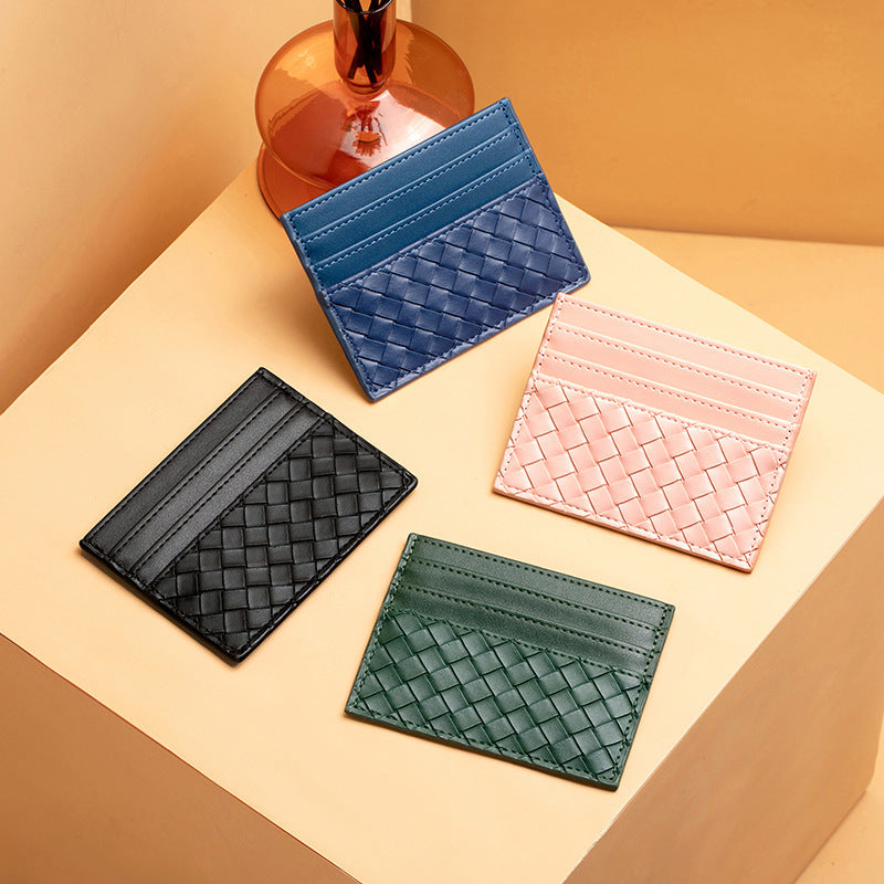 Women's & Men's & Lightweight Mini One-piece Woven Soft Card Holder