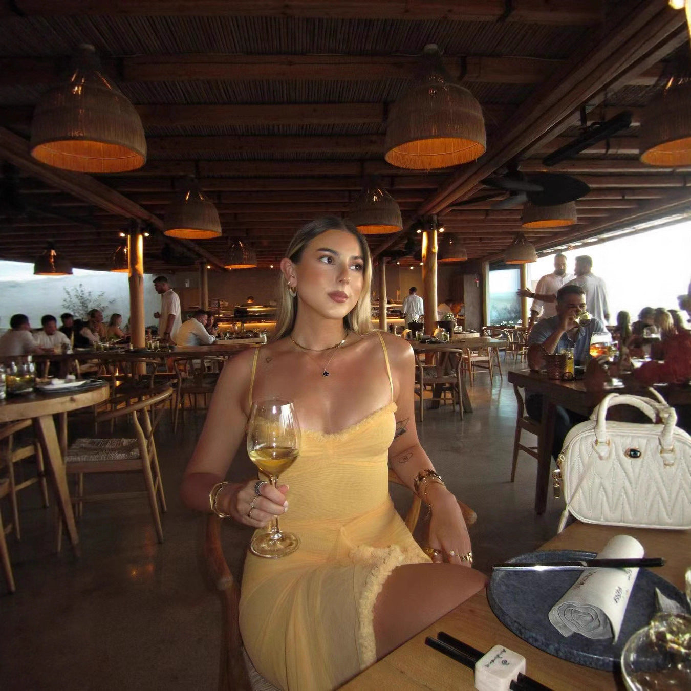 Long Dress Hot Temperament Asymmetric Holiday Dresses