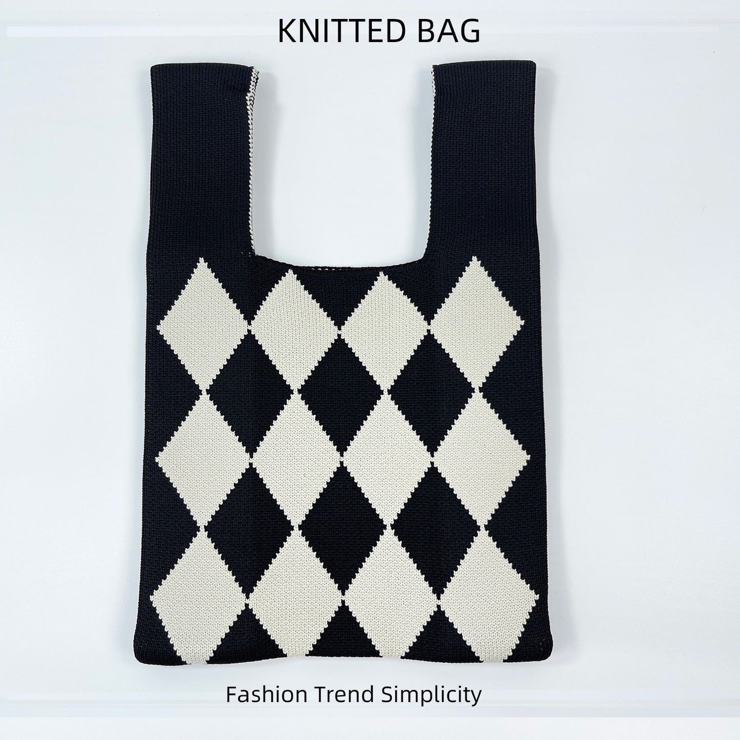 Women's Flower Knitted Large Capacity Totes Wrist Handbags