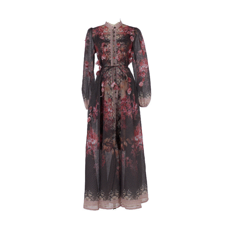 Positioning Handmade Hanging Flower Long Dress Dresses