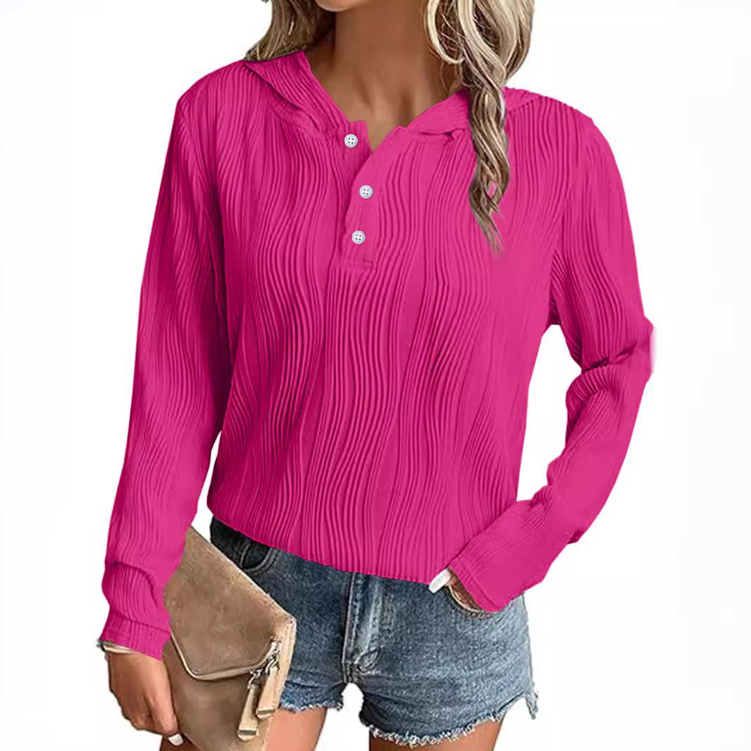 Women's Solid Color Hooded Casual For Women's Sweater, Sweater