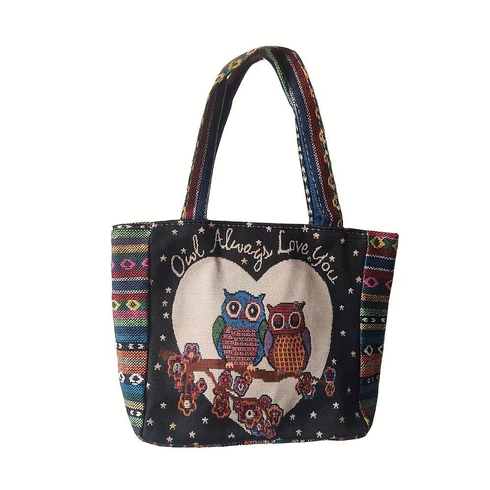 Women's Embroidered Canvas Ethnic Style Mummy Lunch Handbags