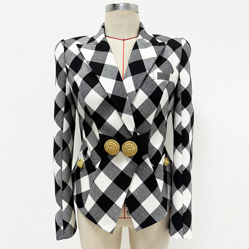 Early Autumn Fashion Large Metal Buckle Black Suits