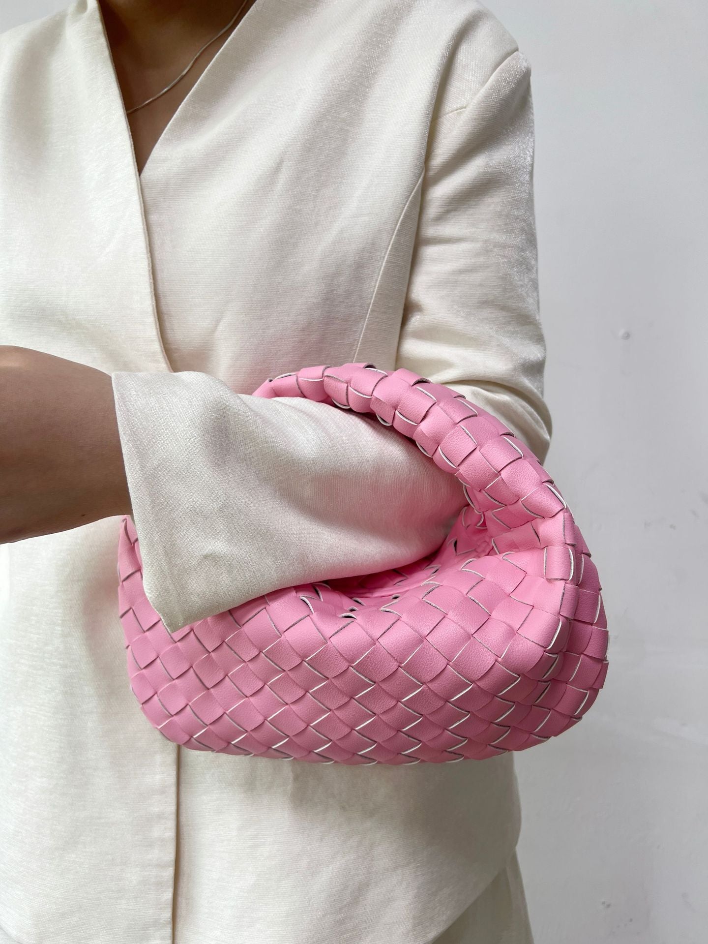 Women's Handmade Real Woven Knotted Genuine Armpit Bags