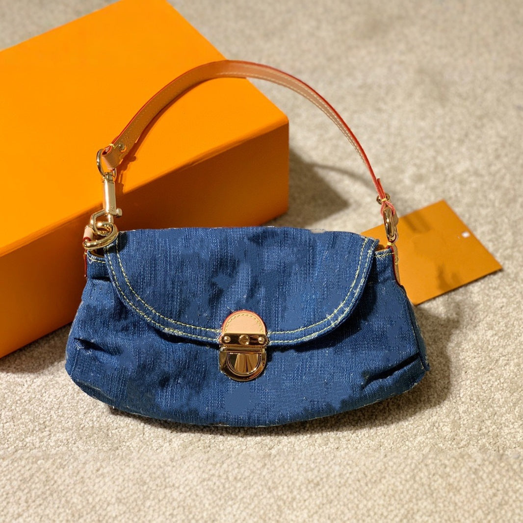 Women's Underarm Denim Ingot Dumpling Twist Shoulder Bags