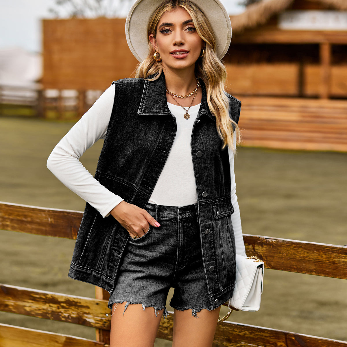 Women's Denim Waistcoat Summer Fashion Trend Sleeveless Women's Vest